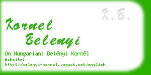 kornel belenyi business card