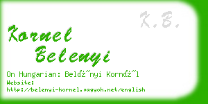 kornel belenyi business card
